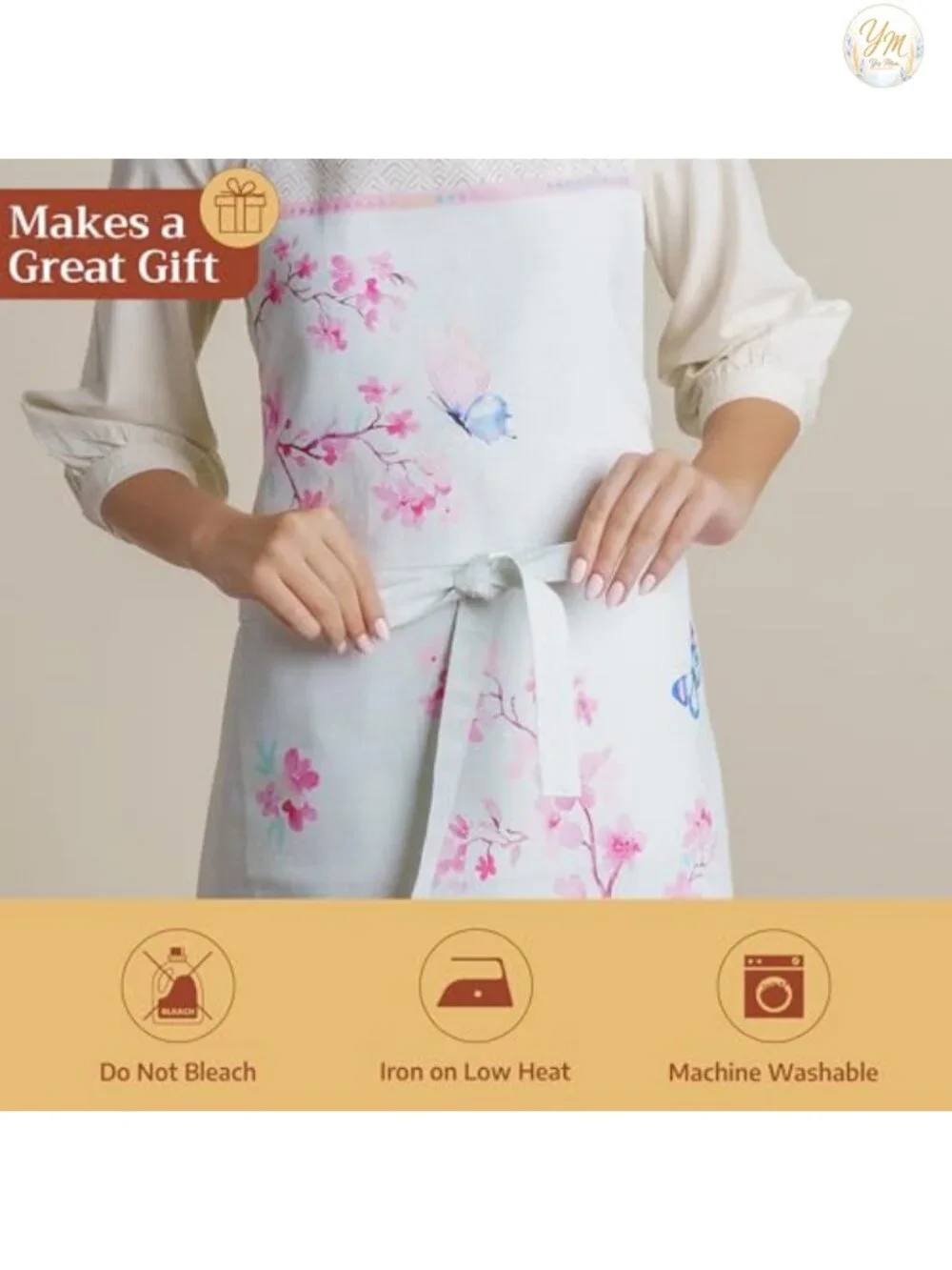 100% Cotton Adjustable Apron with Pocket for Cooking Gardening